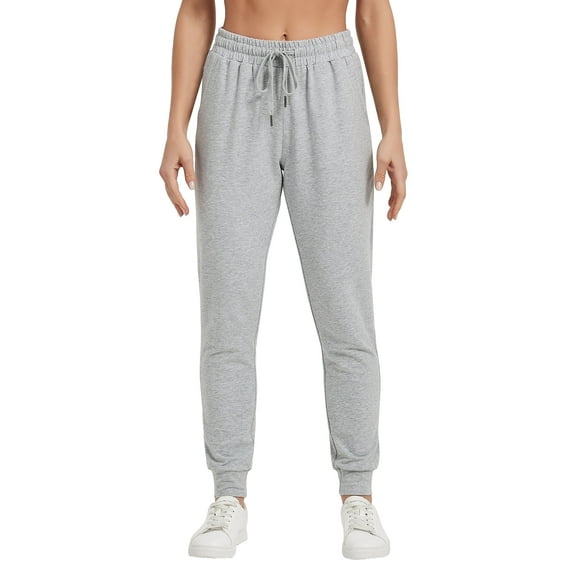 Stelle Women's Athletic Joggers Pants with Pockets,Lightweight Running Sweatpants Tapered Lounge Pants,Cotton Casual Workout Yoga Track 28",M Light Grey