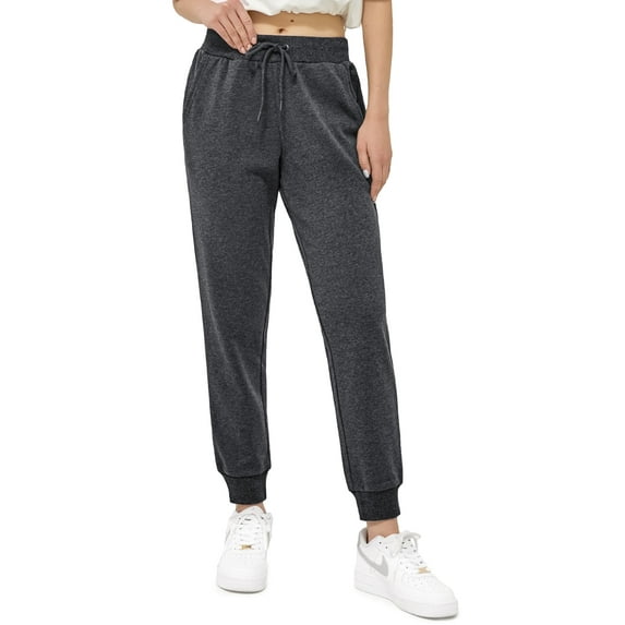 Stelle Women's Athletic Joggers Pants with Pockets,Lightweight Running Sweatpants Tapered Lounge Pants,Cotton Casual Workout Yoga Track 28",S Gray