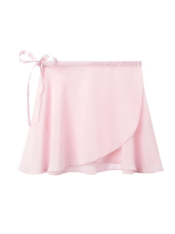 Women's Ballet Wrap Skirts Sheer Chiffon Dance Over Scarf for Leotards,Tie up Dance Skirt,Pink