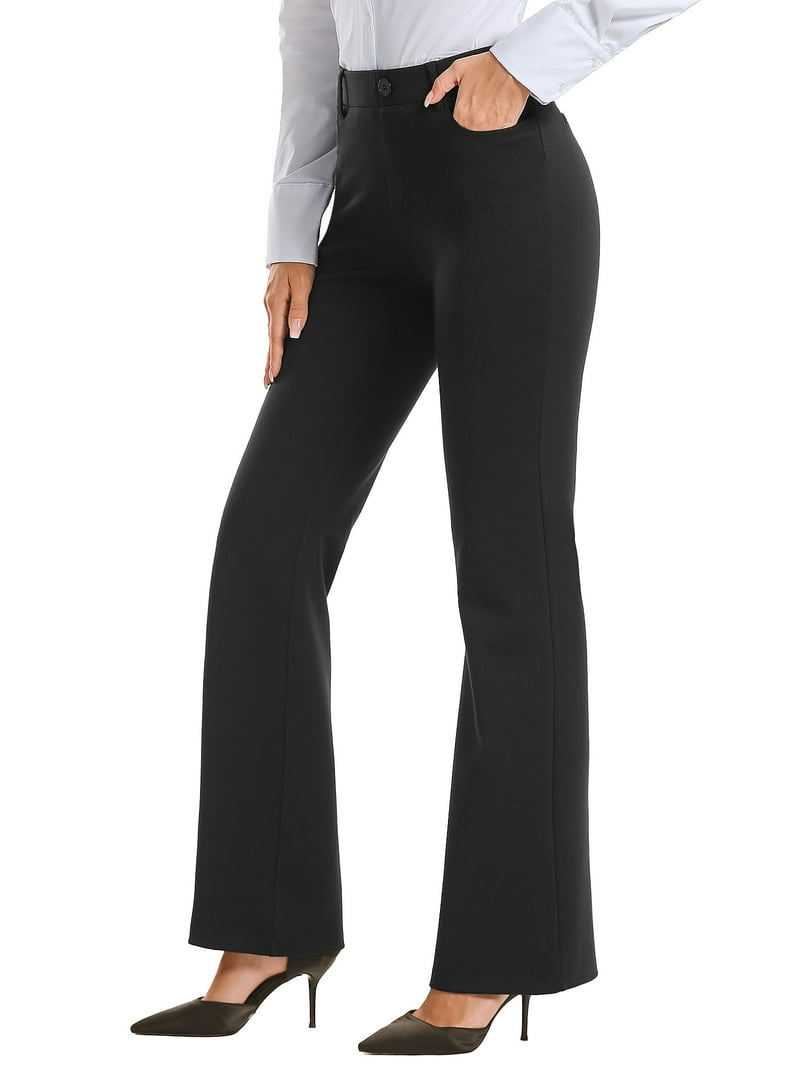 Waist Bootcut Black Dress Pants 7-Pocket Dress Pant Yoga Pant