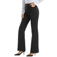 thumbnail image 1 of Stelle Women's Bootcut Dress Pants Business Casual Office Slacks with Pockets,High Waisted Workout Bootleg Pants Button Closure Tummy Control Office Work Yoga Lounge Pants,XS-XXL Black, 1 of 8