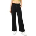 thumbnail image 1 of Stelle Women's Wide Leg Sweatpants Loose Casual Lounge Pants with Pockets,High Waisted Drawstring Cotton Straight Open Bottoms Athletic Long Trousers Pantsfor Work Office Lady Cozy Pants,XS-XXL Black, 1 of 6