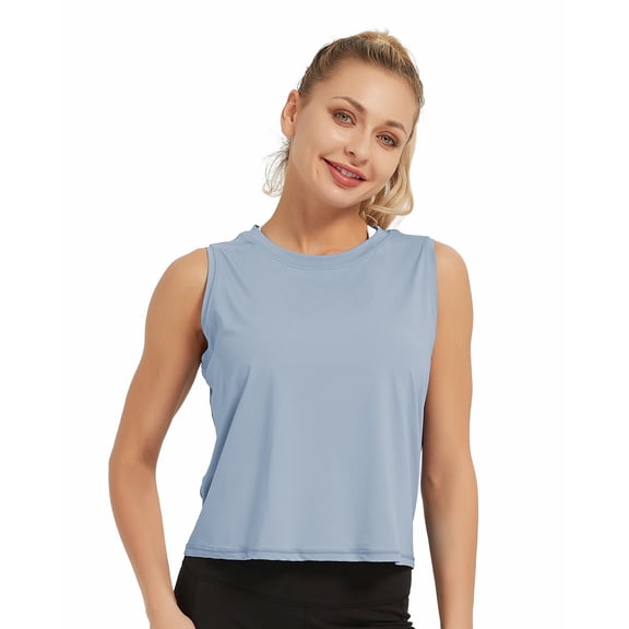 Stelle Women's Workout Tops Running Gym Crop Tops Sleeveless Yoga Tank Tops