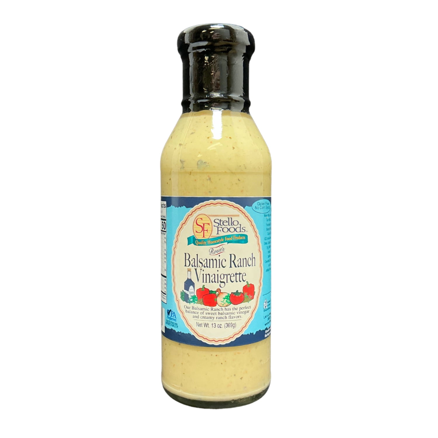 Balsamic Ranch Stello Foods, Rosie's Balsamic Ranch Vinaigrette Dressing, 12.5 oz ...