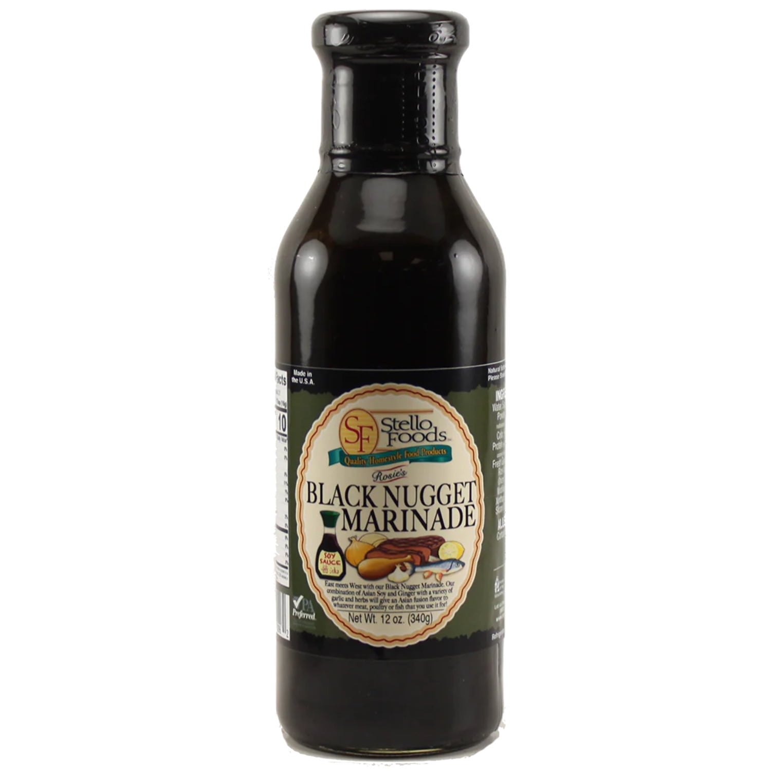 Stello Foods Rosie's Black Nugget Marinade 12 oz