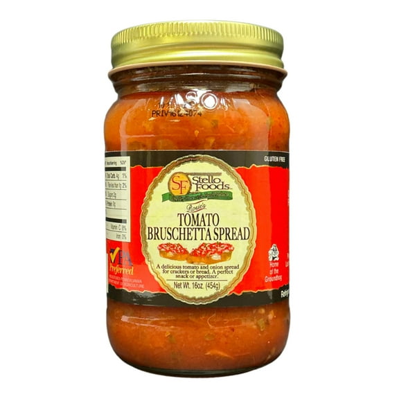 Stello Foods - Rosie's Bruschetta Spread 16 oz, Gluten Free, No Corn Syrups, Low Calories, Low Fat, Cholesterol Free, Vegan, Vegetarian