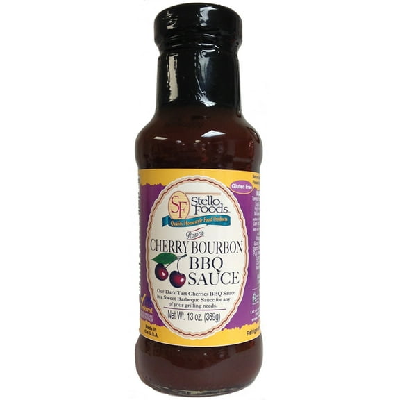 Stello Foods - Rosie's Cherry Bourbon BBQ Sauce 13 oz, Fat Free, Cholesterol Free