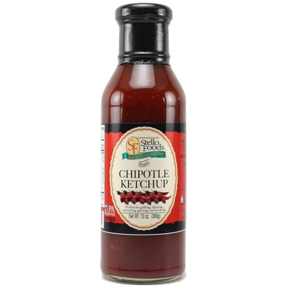 Stello Foods - Rosie's Chipotle Ketchup 15 oz, No High Fructose Corn Syrup, Vegan, Vegetarian, Low Calories, Fat Free, Cholesterol Free, Gluten Free