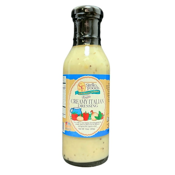 Stello Foods - Rosie's Creamy Italian Dressing 12.5 oz, Low Calories, Cholesterol Free, Vegetarian
