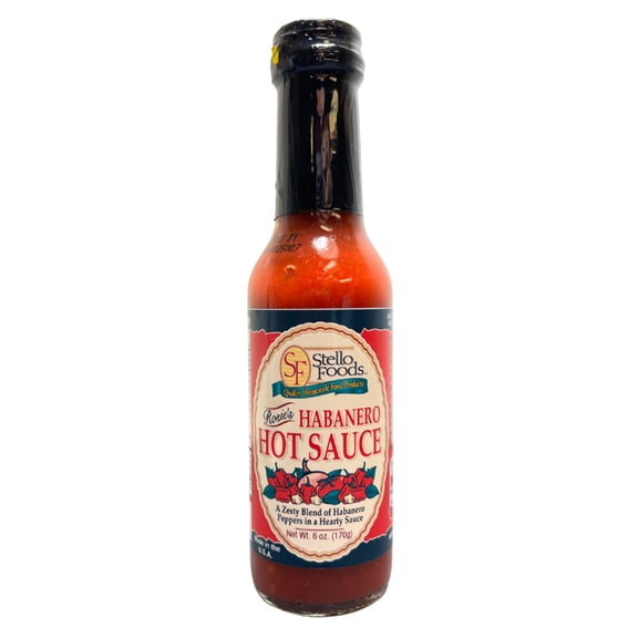Stello Foods - Rosie's Habanero Hot Sauce 6 oz, No Preservatives, Vegan, Vegetarian, Fat Free, Gluten Free, Keto Friendly, Cholesterol Free, Calorie Free, Very Low Sodium, No Sugar