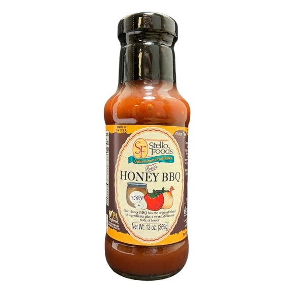 Stello Foods - Rosie's Honey BBQ Sauce 13 oz, Gluten Free, Fat Free, Cholesterol Free, Vegetarian
