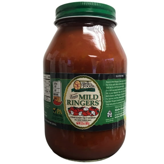 Stello Foods - Rosie's Mild Ringers 32 oz, Vegan, Vegetarian, Low Fat, No High Fructose Corn Syrup, Low Sodium