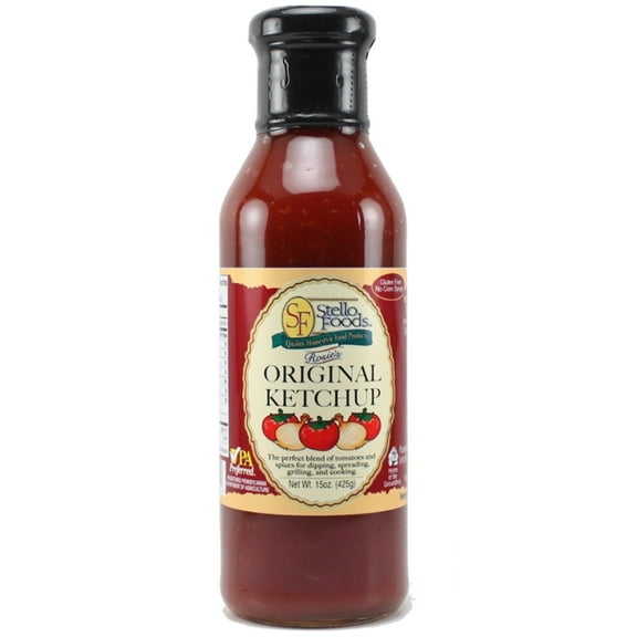 Stello Foods - Rosie's Original Ketchup 15 oz, Gluten Free, No Corn Syrups, Vegan, Vegetarian, Fat Free, No Added Sugars, No Cholesterol