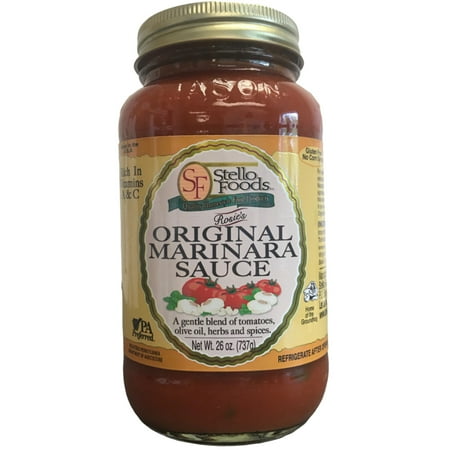 Stello Foods - Rosie's Original Marinara Spaghetti Sauce 25 oz, Vegan, Vegetarian, Low Fat, Gluten Free, Heart Healthy, No high fructose corn syrup