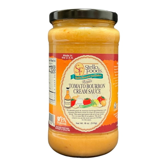 Stello Foods - Rosie's Tomato Bourbon Cream Sauce 18 oz, PA Preferred, Vegetarian, Low Sodium