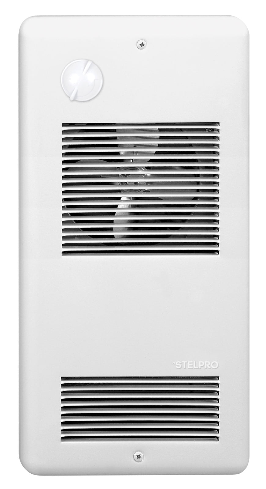 Stelpro Electric Bathroom Wall Fan Heater, White PULSAIR with Integrated Mechanical Thermostat