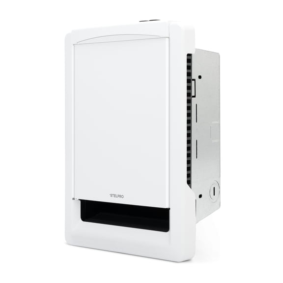Stelpro Sonoma Style Wall Fan Heater – 1500W / 120V – 12 7/16″ H × 9 1/16″ W – Minimalist Design – Silent Comfort, Quick Heat – Built-In Electronic Thermostat – White (ASOS1501W)