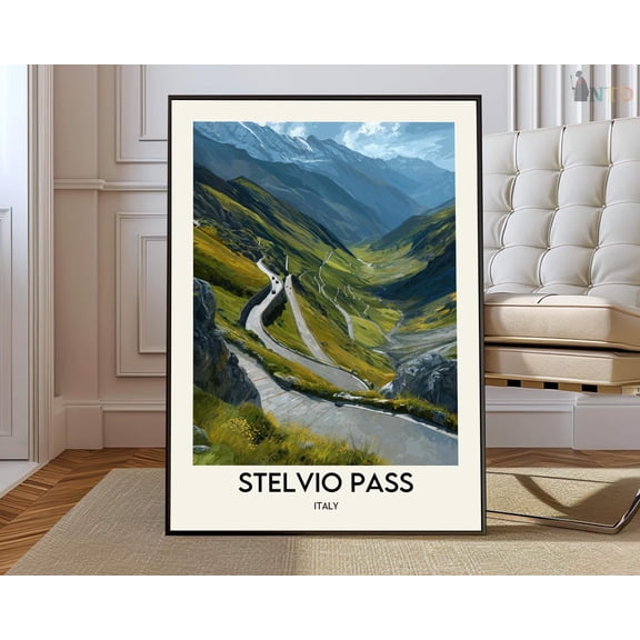 Stelvio Alpine Road Poster, Unframed Paper Poster 8x10in