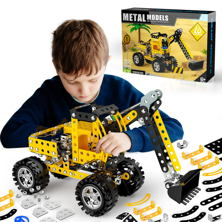 Toys for Kids 8 9 10 11 12+ Year Old, 256 PCS Metal Building Construction Model  kit, Engineering Building Blocks DIY Educational Gifts 
