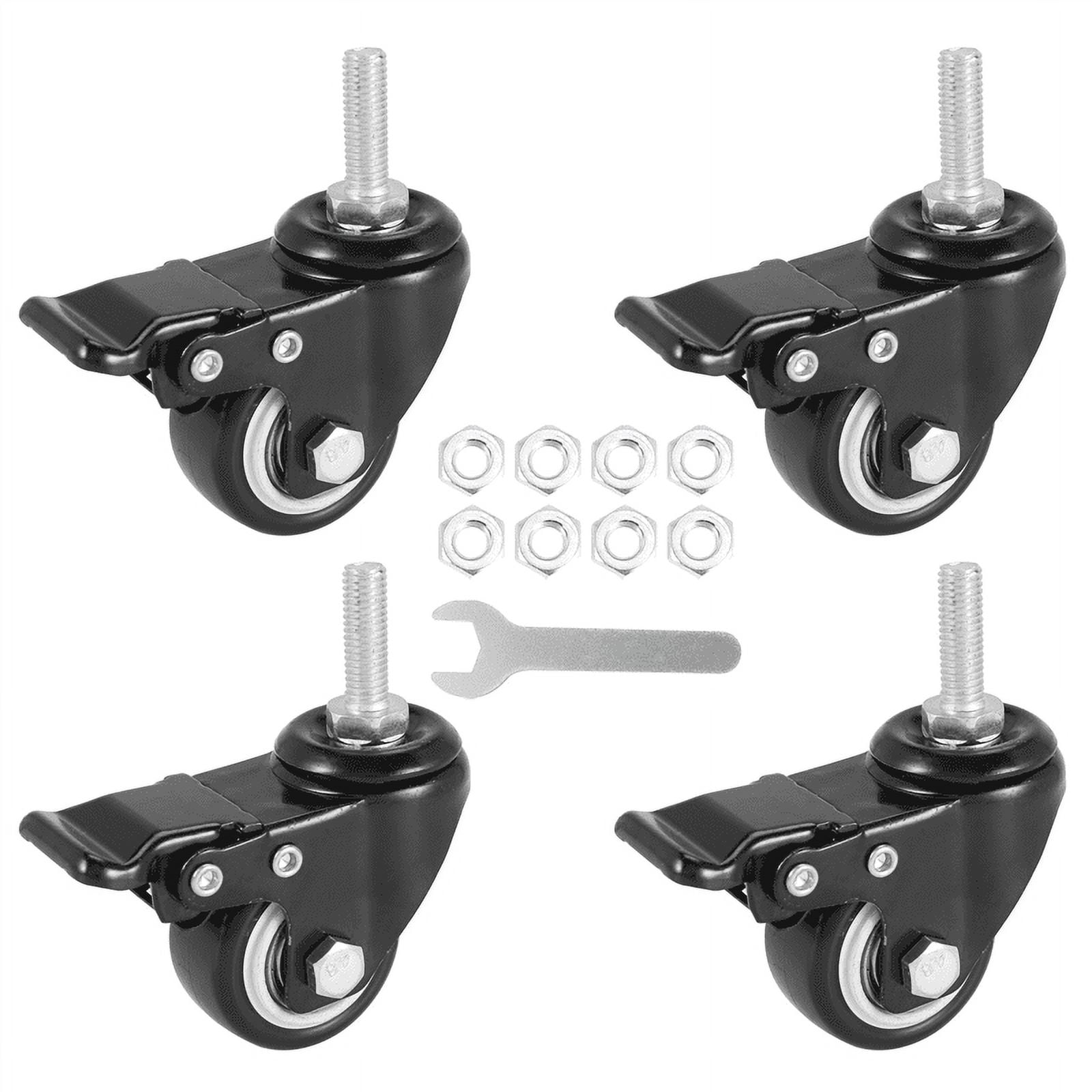 Stem Casters,1.5 Inch Casters 4 with Brake,Heavy Caster Wheels with