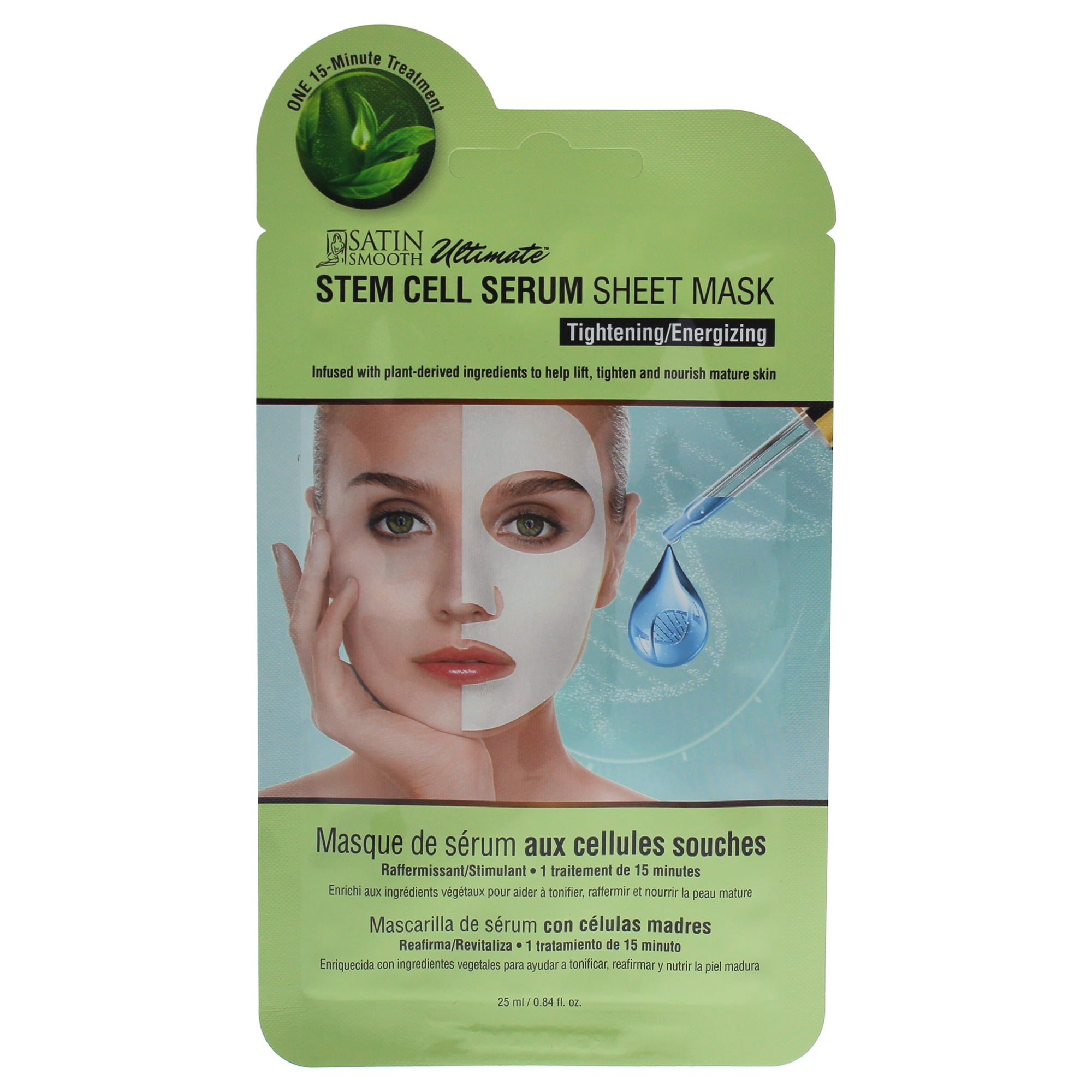 Stem Cell Serum Sheet Mask by Satin Smooth for Unisex 0.84 oz Mask