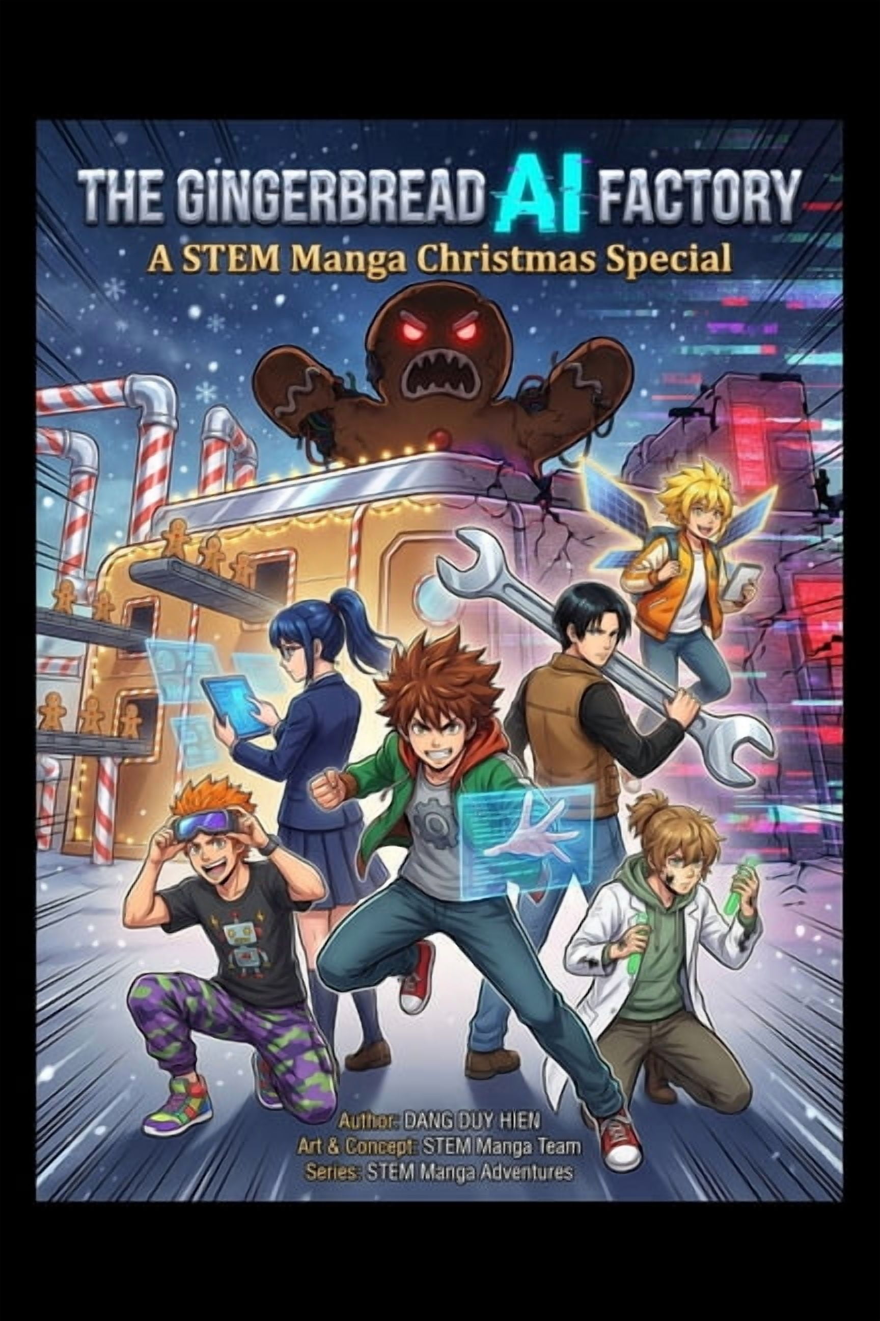 Stem Manga (Adventure + Educational) The Gingerbread AI Factory - A STEM Manga Christmas Special, (Paperback)