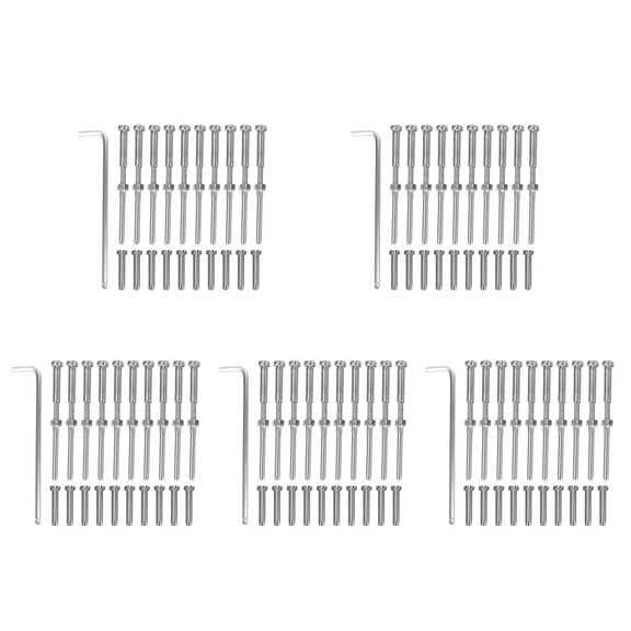 Stemball Swage and Hex Threaded Stud Tension End Fitting Terminal Combination Pack for 1/8 Inch ,50 Pairs