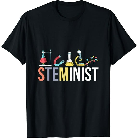 Steminist Science Technology Engineering Math STEM Gift T-Shirt Black 3X-Large