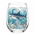 thumbnail image 1 of Stemless Glass 15 Oz Ocean Animal Print Beach Decor for Kitchen and Bar, Nautical Themed Glassware for Coastal Home, Nautical Gift Housewarming Gift for Beach House, 1 of 8