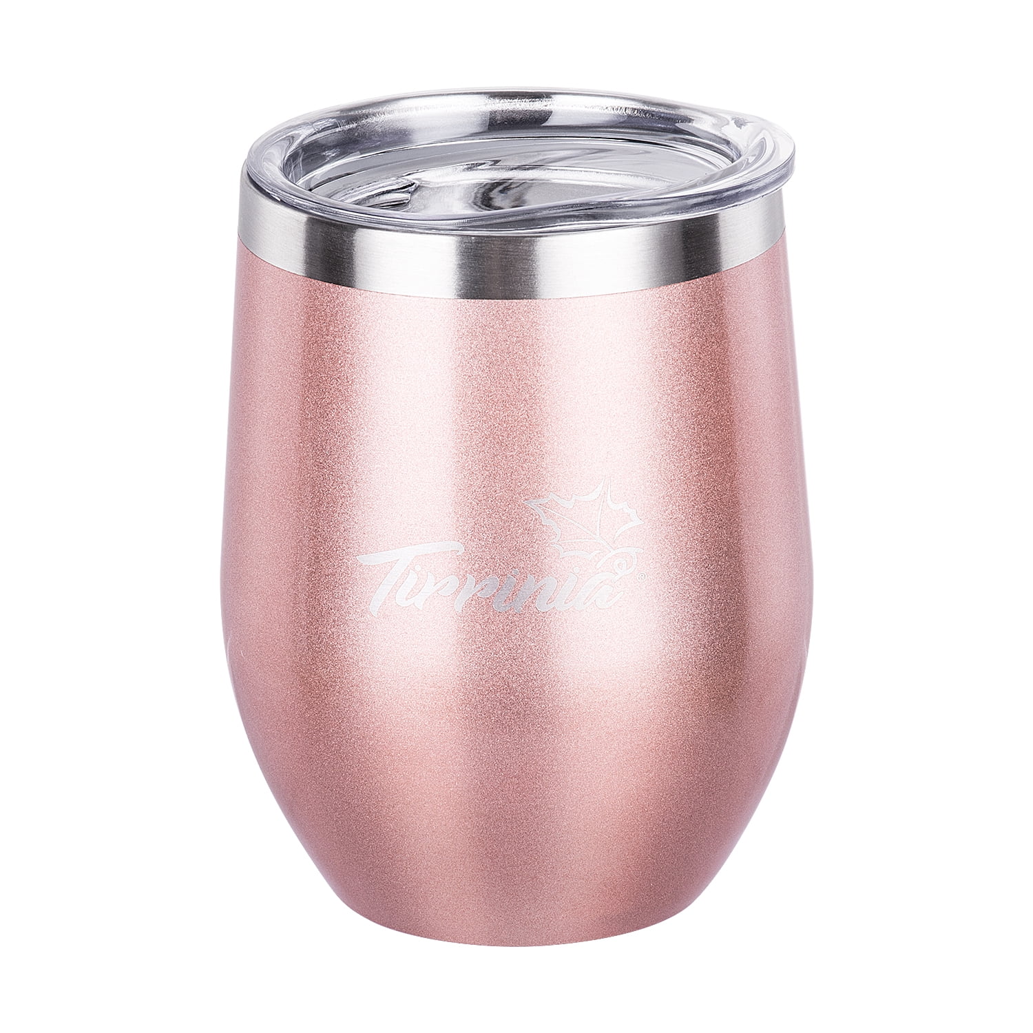 Stemless Insulated Wine Tumbler with Lid, 12oz Single Stainless Steel  Double Walled Metal Reusable Wine & Champagne Tumbler for Camping, Travel  and