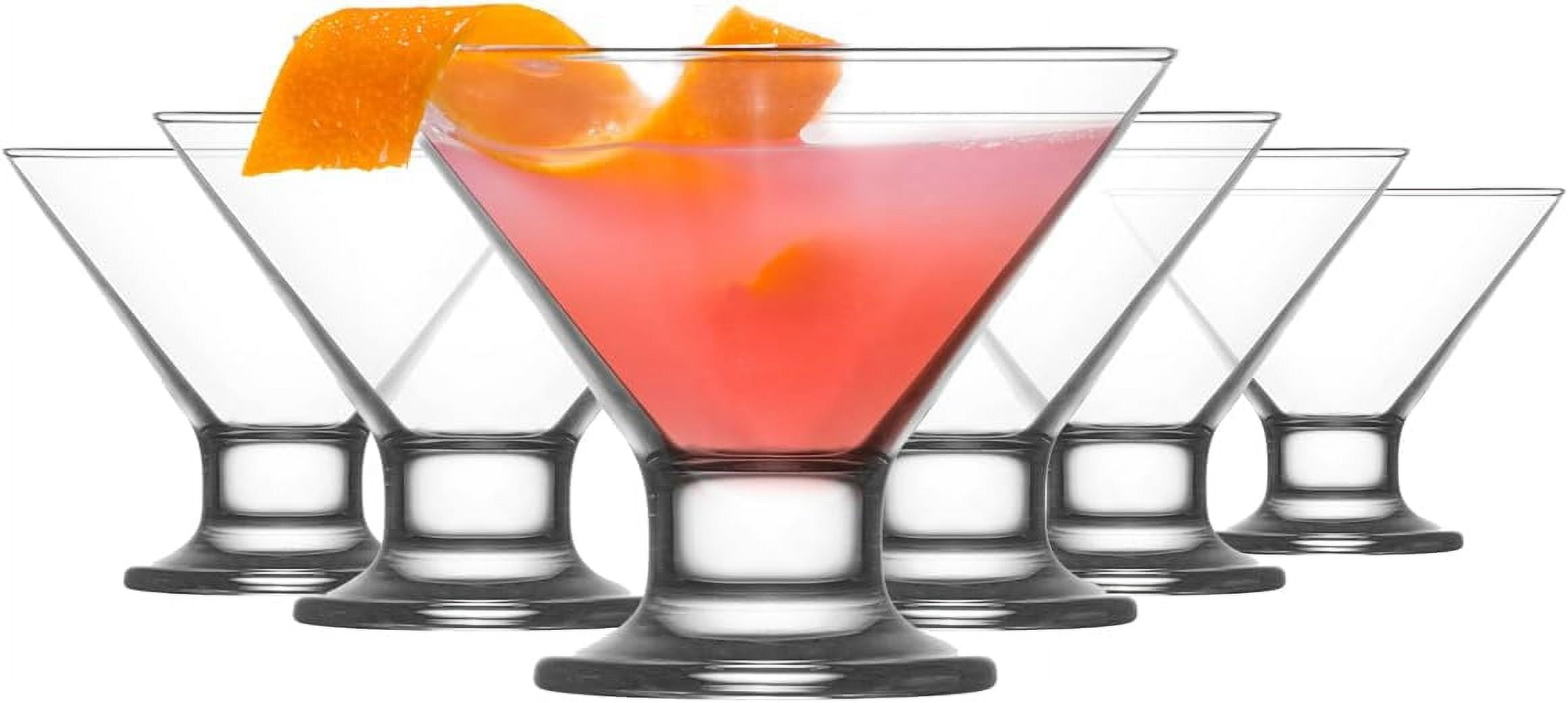 Stemless Martini Glasses Set of 6 Mini Martini Glass Set 5.5 oz Tiny Cocktail Glasses for