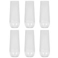 thumbnail image 1 of Stemless Plastic Champagne Flutes 6Pcs 9oz Unbreakable Glasses for Weddings, 1 of 7