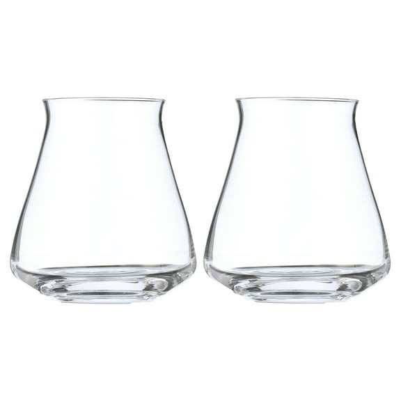 Stemless Teku Barrel Aged Beer Glass - Craft Beer Tulip Taster or Small Pour Glasses - Doubles as a Bourbon or Whiskey Snifter Taster - Set of 2