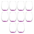 thumbnail image 1 of Stemless Wine Glass 9 oz. Set of 10, Bulk Pack - Great for Wedding Favors, Bachelorette Party Decorations, Party Favors, Color Bottom - Pink, 1 of 5