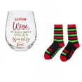 thumbnail image 1 of Stemless Wine Glass & Socks: Naughty List Stemless Wine Glass and Naughty Nice Socks - Gift Container Included, 1 of 2