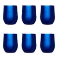 thumbnail image 1 of Stemless Wine Glass Tumblers with Lids by Largo 11 oz. Set of 6, Bulk Pack - Perfect for Wine, Cocktails, Other Hot & Cold Beverages - Blue, 1 of 5