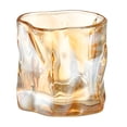 thumbnail image 1 of Stemless Wine Glasses, 8oz Irregular Glass Cups for Whiskey, Scotch, Cocktails - Unique Glassware for Home, Bar, and Parties (Brown), 1 of 6