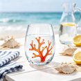 thumbnail image 1 of Stemless Wine Glasses Beach Themed Coastal Decor Drinkware Tumbler Set Cocktail for Home Bar Nautical Kitchen Beach House Entertaining Gift, 1 of 9