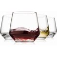 thumbnail image 1 of Stemless Wine Glasses Set of 4, 13.5oz Red White Wine Glasses for Daily Use, Hosting, Home Bar, Evening Party, Birthdays, Housewarming Gift, Clear, 1 of 3