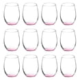 thumbnail image 1 of Stemless Wine Glasses by ARC 5.5 oz. Set of 12, Bulk Pack - Perfect for Hotel, Bar, Restaurant or Lounge - Pink, 1 of 5