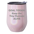 thumbnail image 1 of Stemless Wine Tumbler Coffee Travel Mug Glass With Lid Gift Keep The Tiny Humans Alive Funny Mom Teacher Nurse Pediatrician (Pink Glitter), 1 of 1