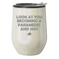 thumbnail image 1 of Stemless Wine Tumbler Coffee Travel Mug Glass With Lid Gift Look At You Becoming A Paramedic EMT Funny (Pearl Glitter), 1 of 1