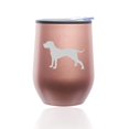 thumbnail image 1 of Stemless Wine Tumbler Coffee Travel Mug Glass With Lid Great Dane (Rose Gold), 1 of 1
