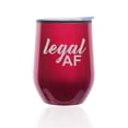 thumbnail image 1 of Stemless Wine Tumbler Coffee Travel Mug Glass With Lid Legal AF 21st Birthday (Fuchsia), 1 of 1