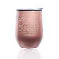 thumbnail image 1 of Stemless Wine Tumbler Coffee Travel Mug Glass With Lid Life Is Short Quote (Rose Gold), 1 of 1