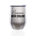 thumbnail image 1 of Stemless Wine Tumbler Coffee Travel Mug Glass with Lid Because Box Color Hair Stylist Hairdresser (Silver), 1 of 1