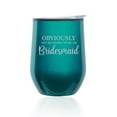 thumbnail image 1 of Stemless Wine Tumbler Coffee Travel Mug Glass with Lid Bridal Party Bridesmaid Proposal Script (Turquoise Teal), 1 of 1