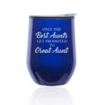thumbnail image 1 of Stemless Wine Tumbler Coffee Travel Mug Glass with Lid The Best Aunts Get Promoted To Great Aunt (Blue), 1 of 1