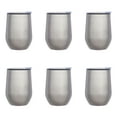 thumbnail image 1 of Stemless Wine Tumblers 12 oz. Set of 6, Bulk Pack - Insulated, Perfect for Wine, Cocktails, Other Hot & Cold Beverages - Silver, 1 of 5