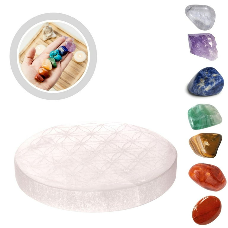 Stemma Selenite Crystal Charging Plate, Crystals and Healing Stones for  Beginners Selenite Plate for Charging